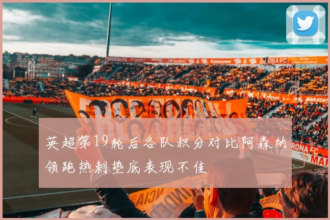英超第19轮后各队积分对比阿森纳领跑热刺垫底表现不佳